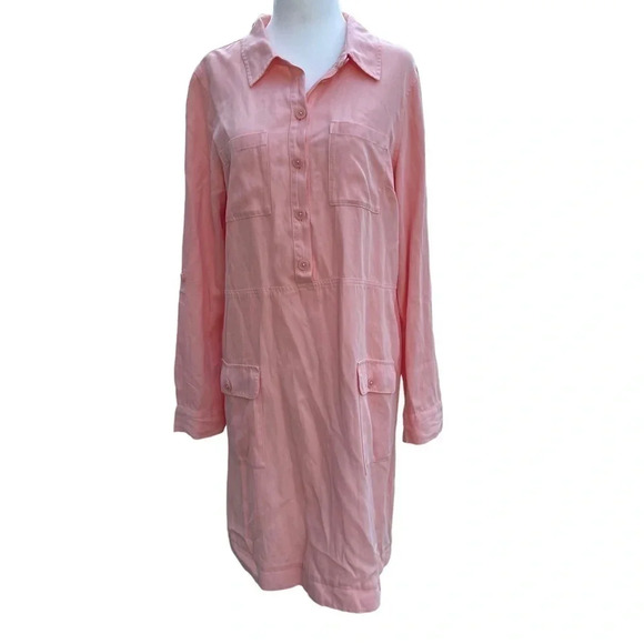 Soft Surroundings Dresses & Skirts - Soft Surroundings linen/lyocell shirt dress. Pink/peach, size small.